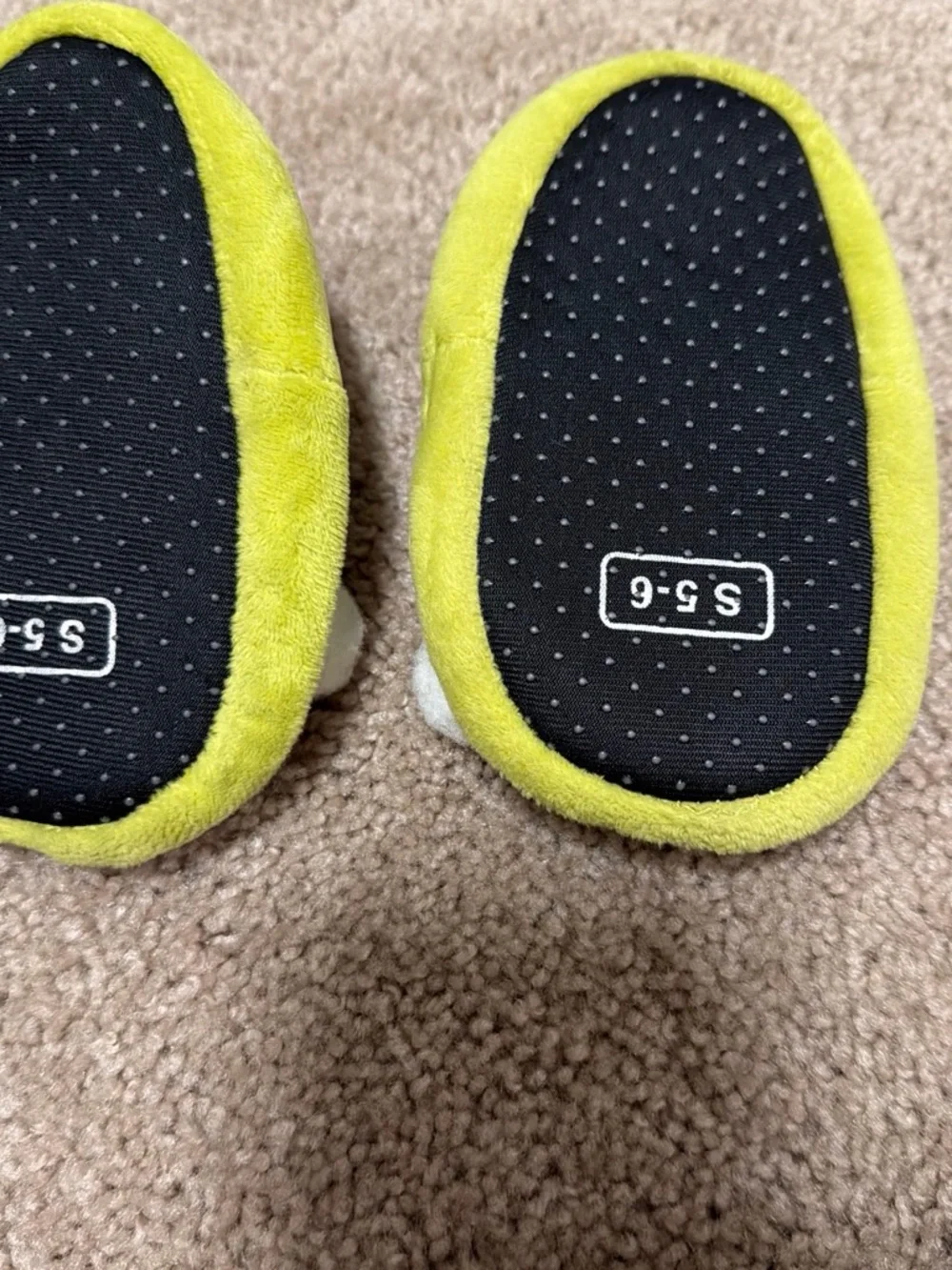 Kids Yellow Grinch Holiday Slippers